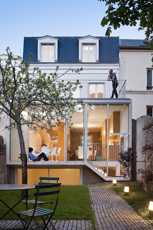 façade arrière extension - maison Vincennes - Atelier Zundel Cristea-  Photo Sergio Grazia - France