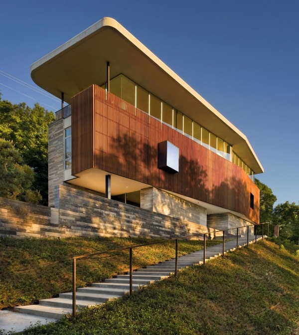 vue extérieure - East Windsor Residence par Alterstudio - Austin, Usa - Photo Paul Finkel