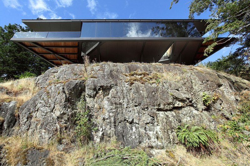 vue contrebas - Tula House par Patkau Architects - Quadra Island, Canada