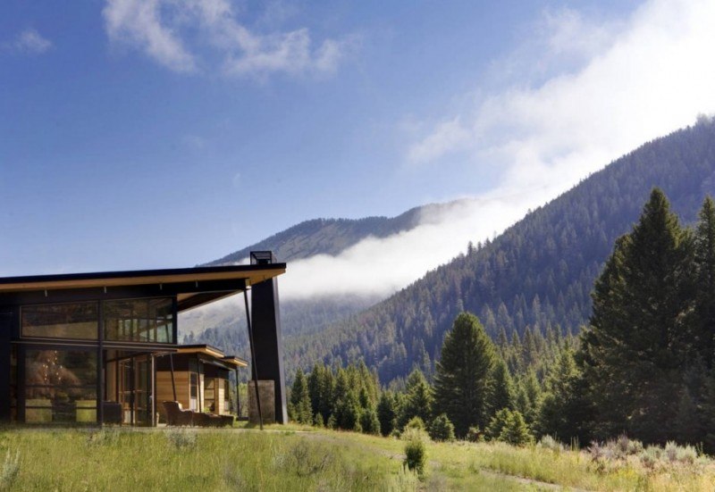 panorama montagne - River Bank house par Balance Associates Architects - Big Sky, Montana, Usa