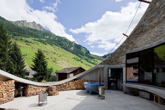 villa vals mountain courtyard - seach et CMA - terrasse